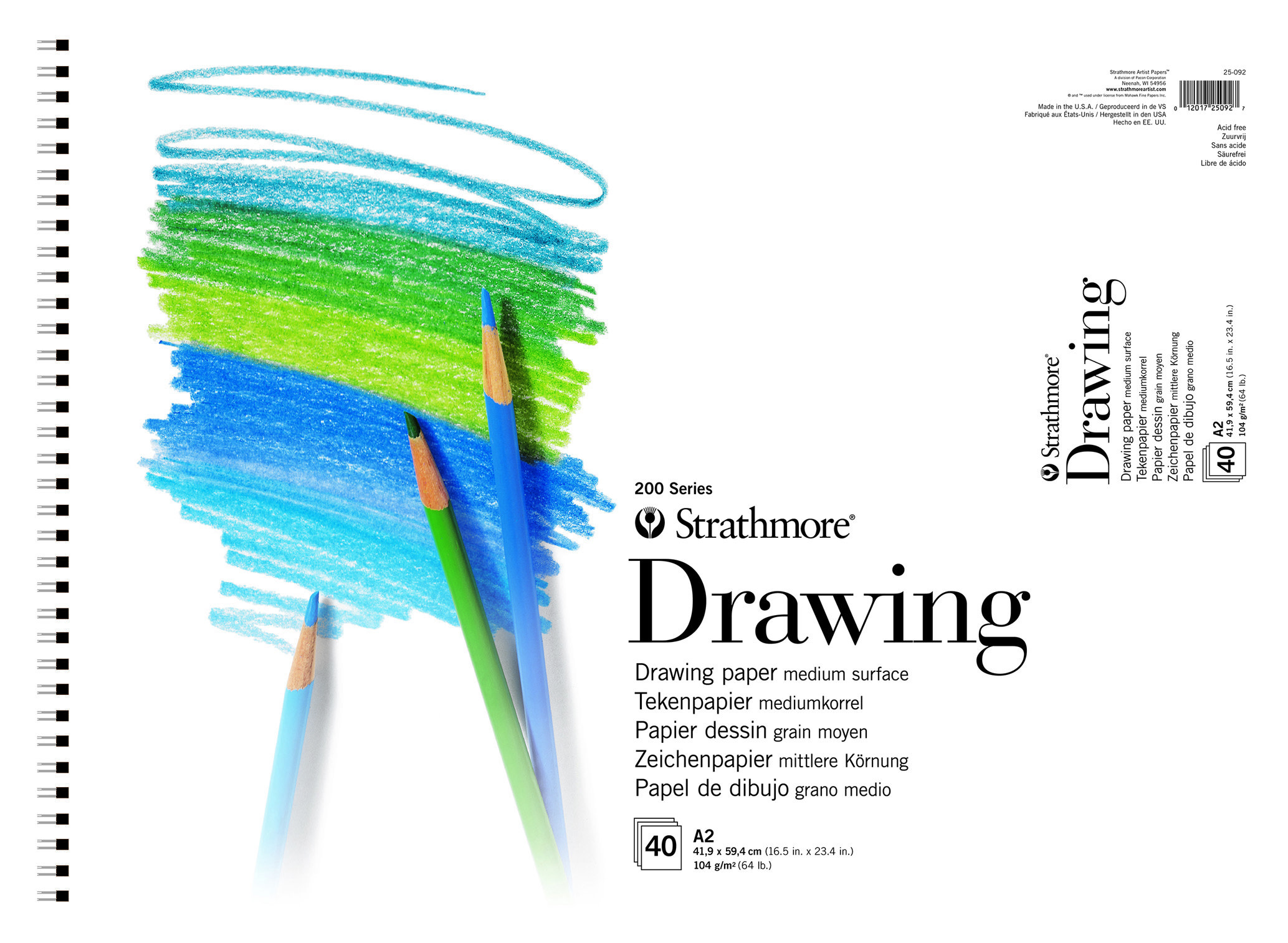 STRATHMORE SERIE200 DRAW PAD A2 40/104G#