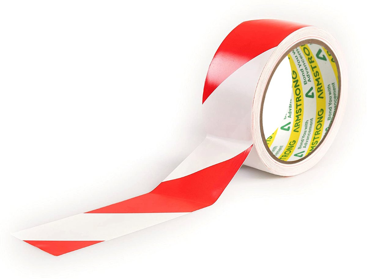Vinyl PVC Floor Marking Tape 48mm x 33m Red/White