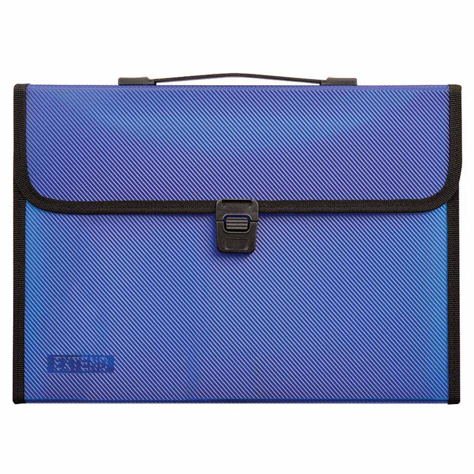 EXTEND Expanding file 13 pockets-A4-Diagonal Blue