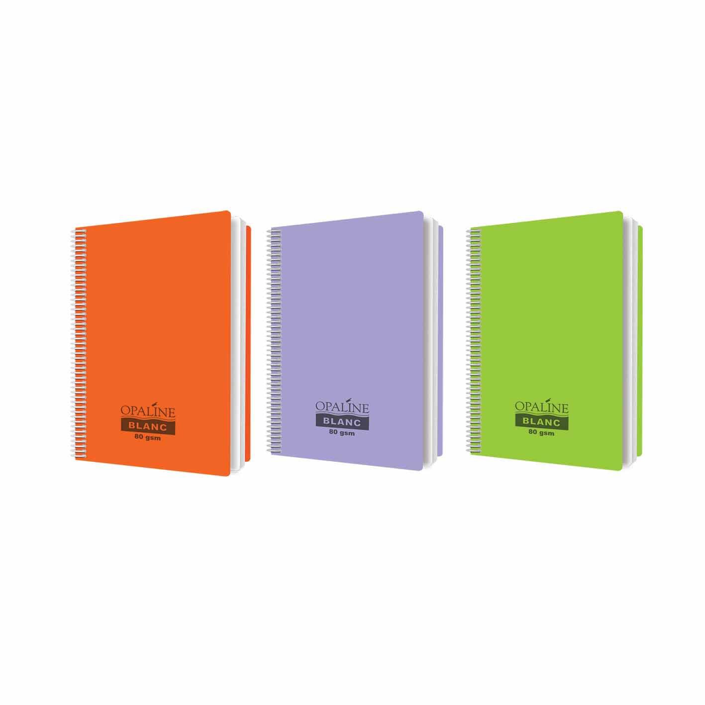 OPALINE Un Bk PP Spiral 80g Plain 96sh L/O A4 As