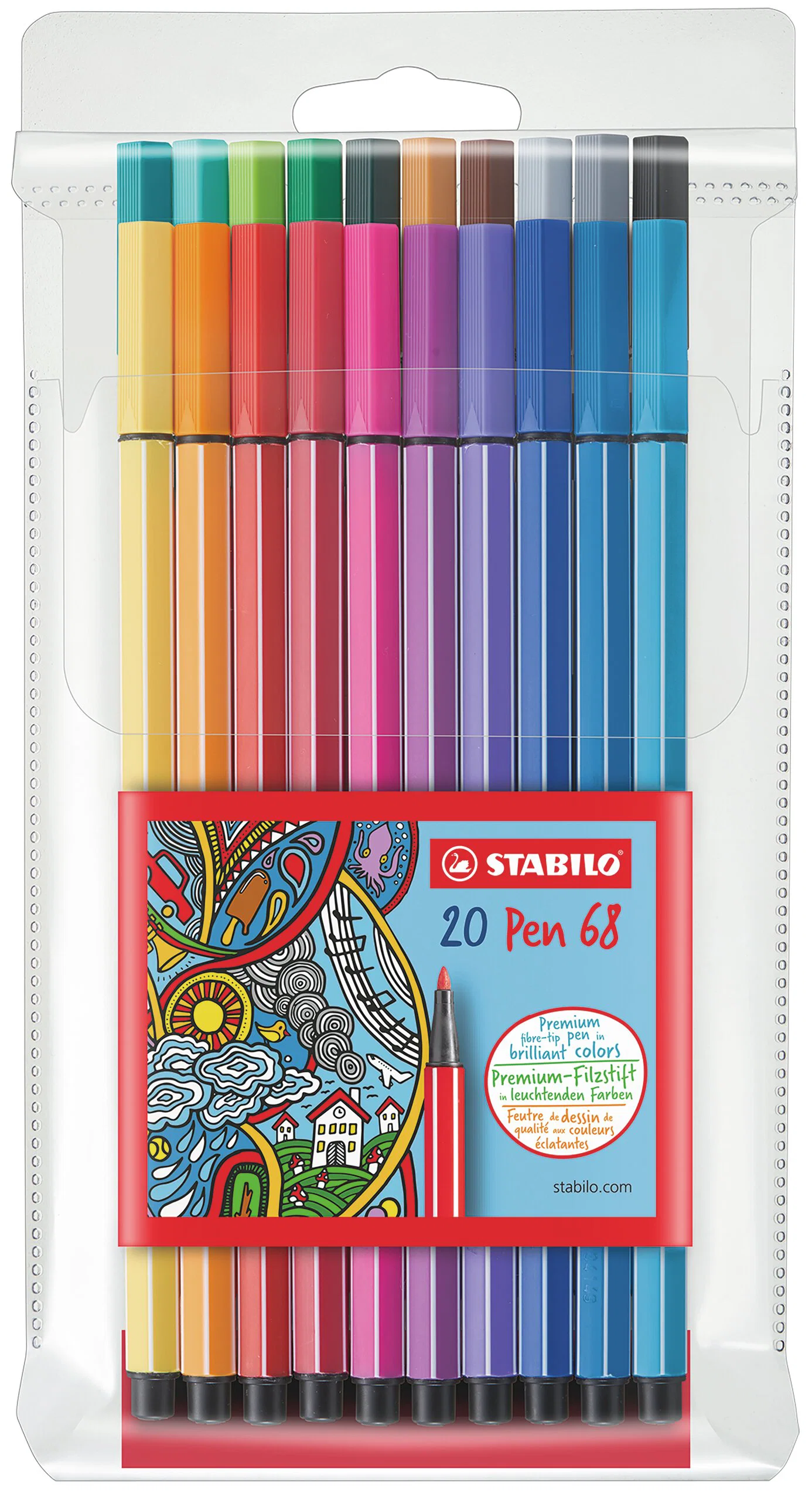 Stabilo Point 68 Wallet 20 Pieces Thumbnail