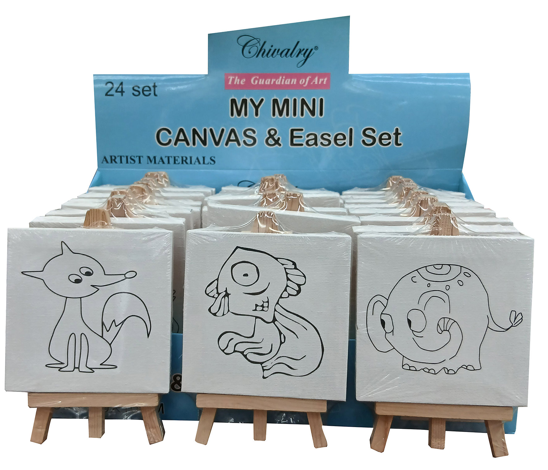 Bozart Easel+Canvas 10x10cm Animal Prints