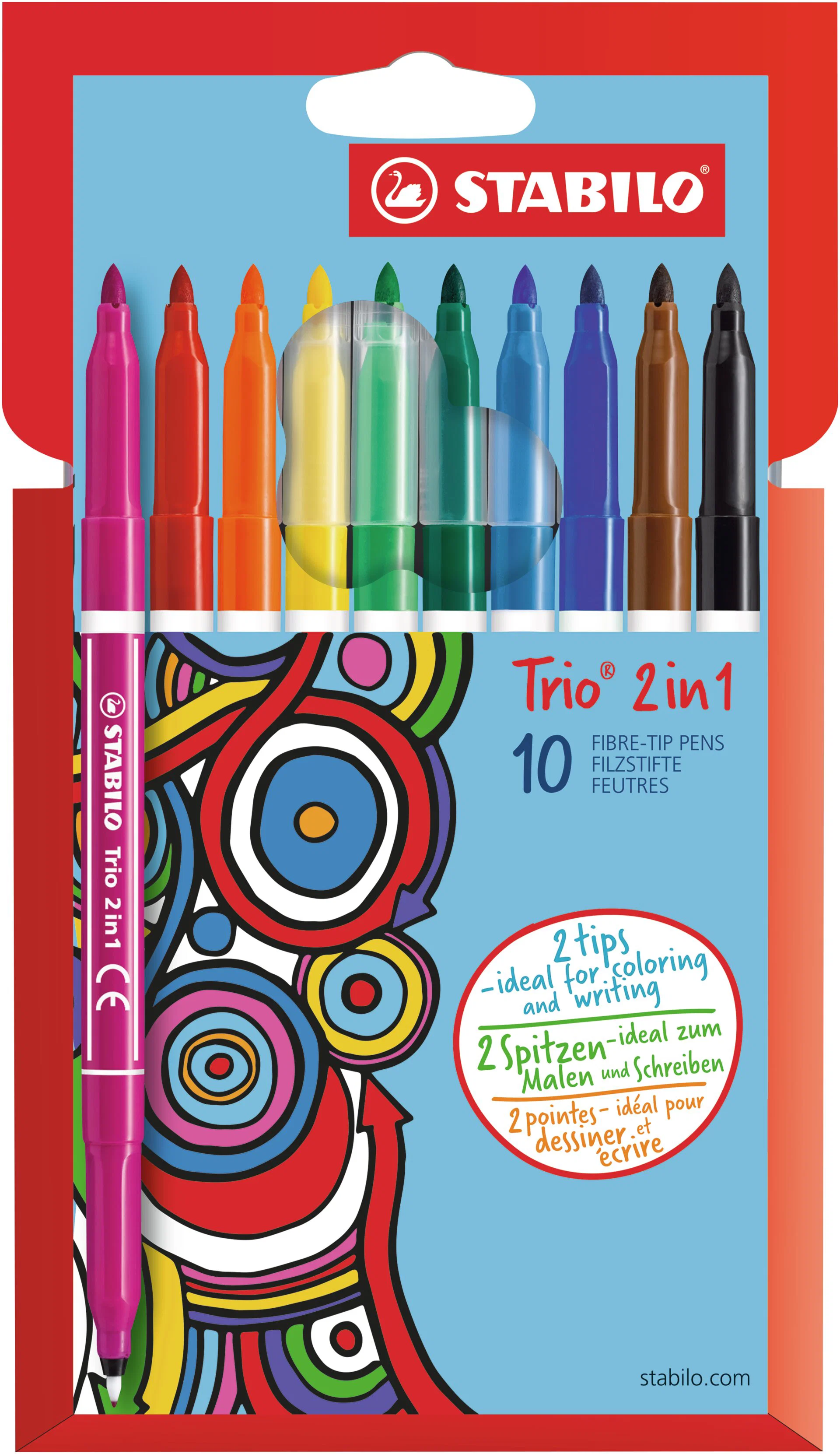 Stabilo Wallet Trio 2in1 Tip Pens 10 Pieces Thumbnail
