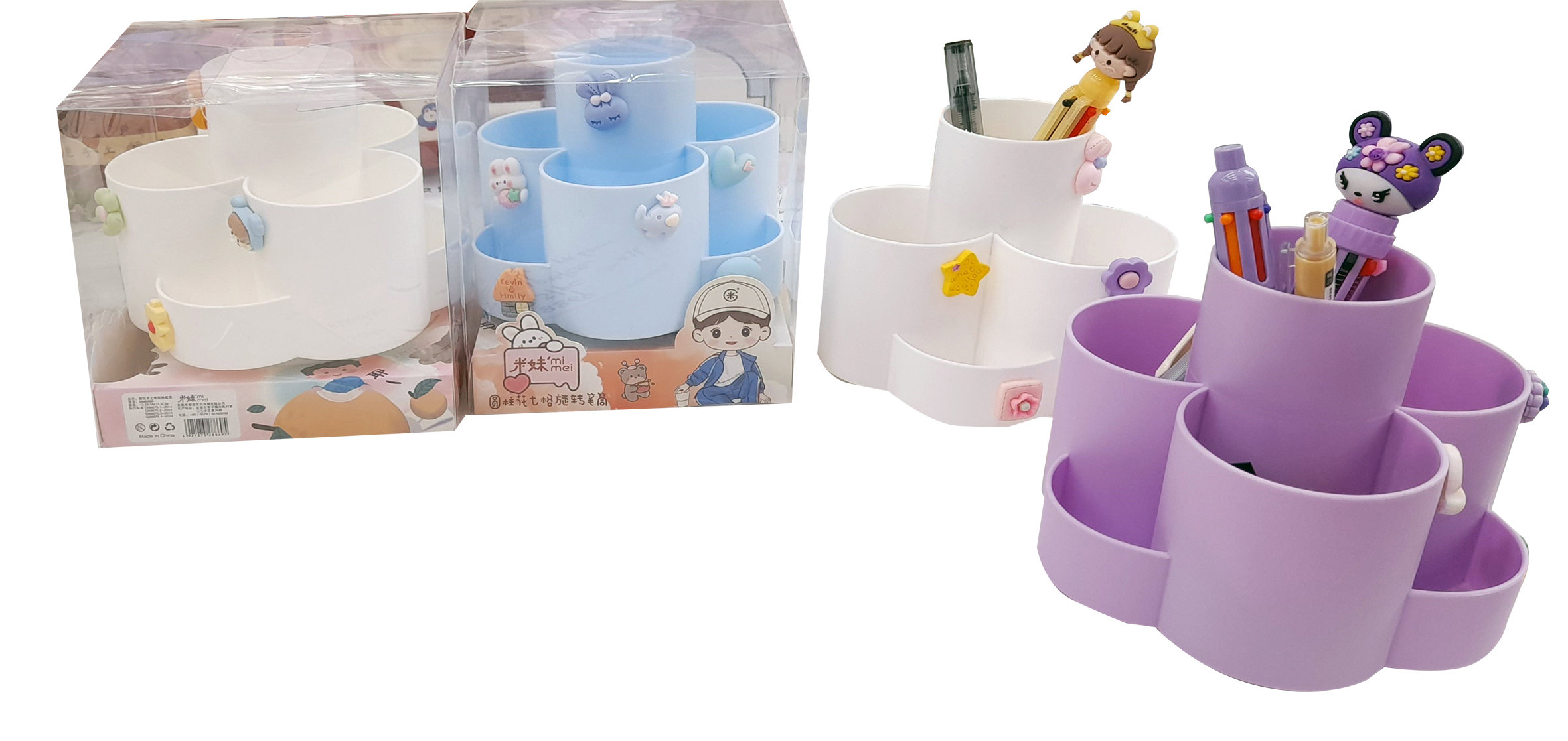 Pen holder Rotative Plastic assorted colors