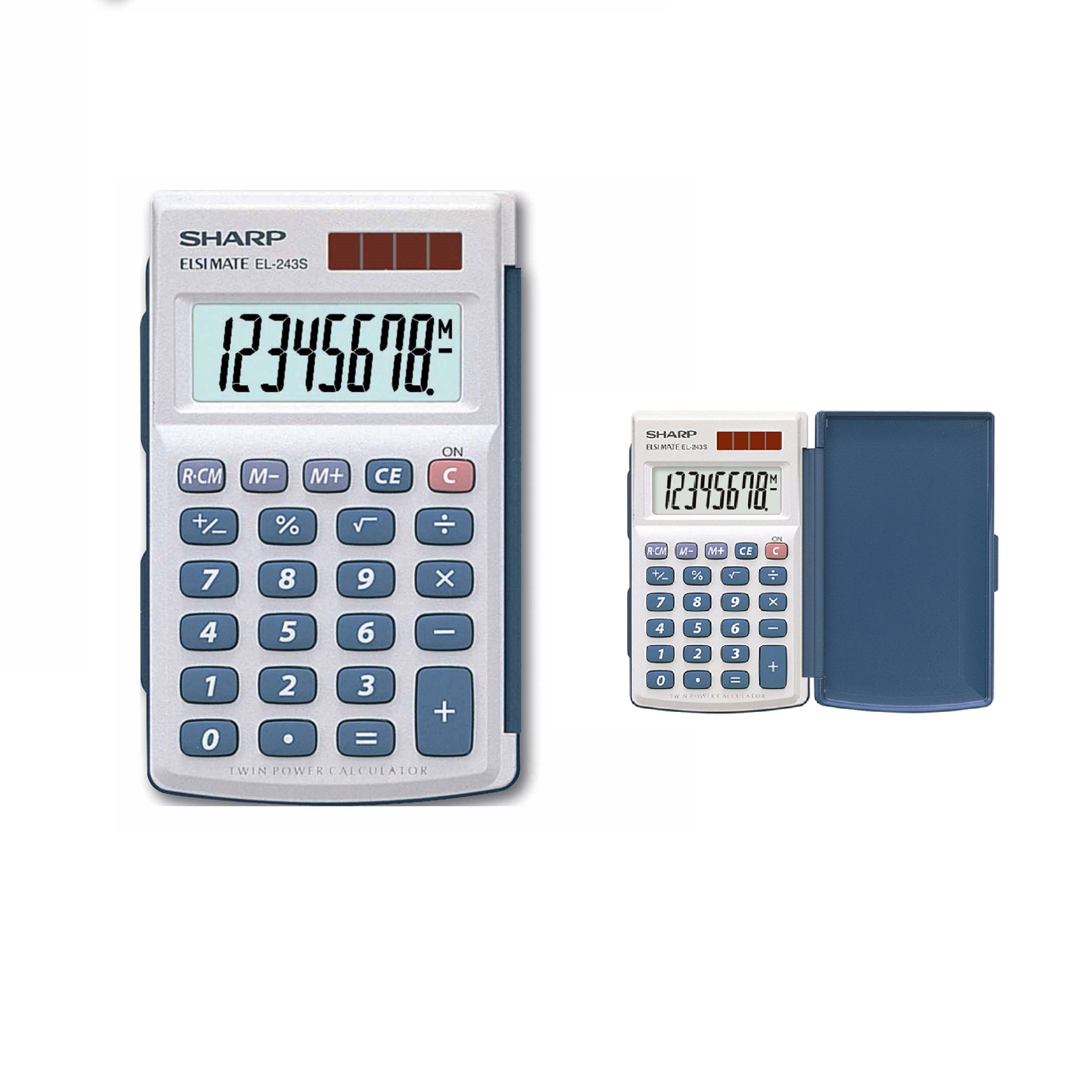 SHARP Pocket Calculator 8Dig With Cover Twin Power