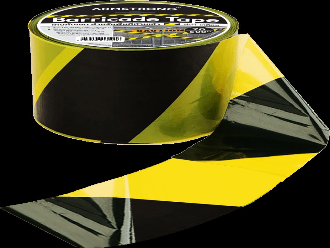 Barricade Tape 70mm x 50M Black/Yellow