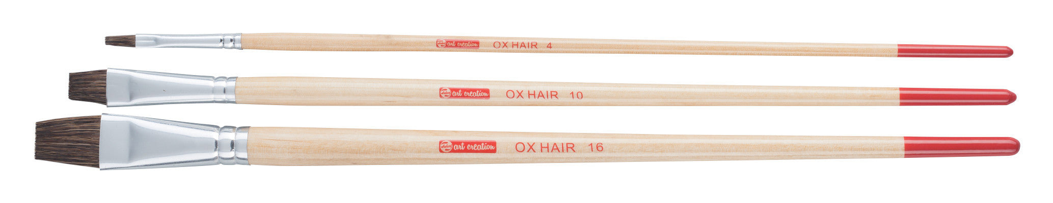 Talens Art Creation Oil & acrylic brush set ox hair | 3 flat brushes