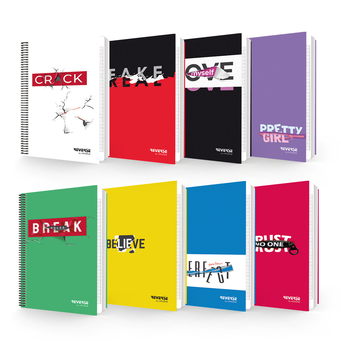OPALINE REVERSE 70 GSM COPYBOOKS University Book Lines, 96 Sheets, A4, Right Opening, Assorted designs