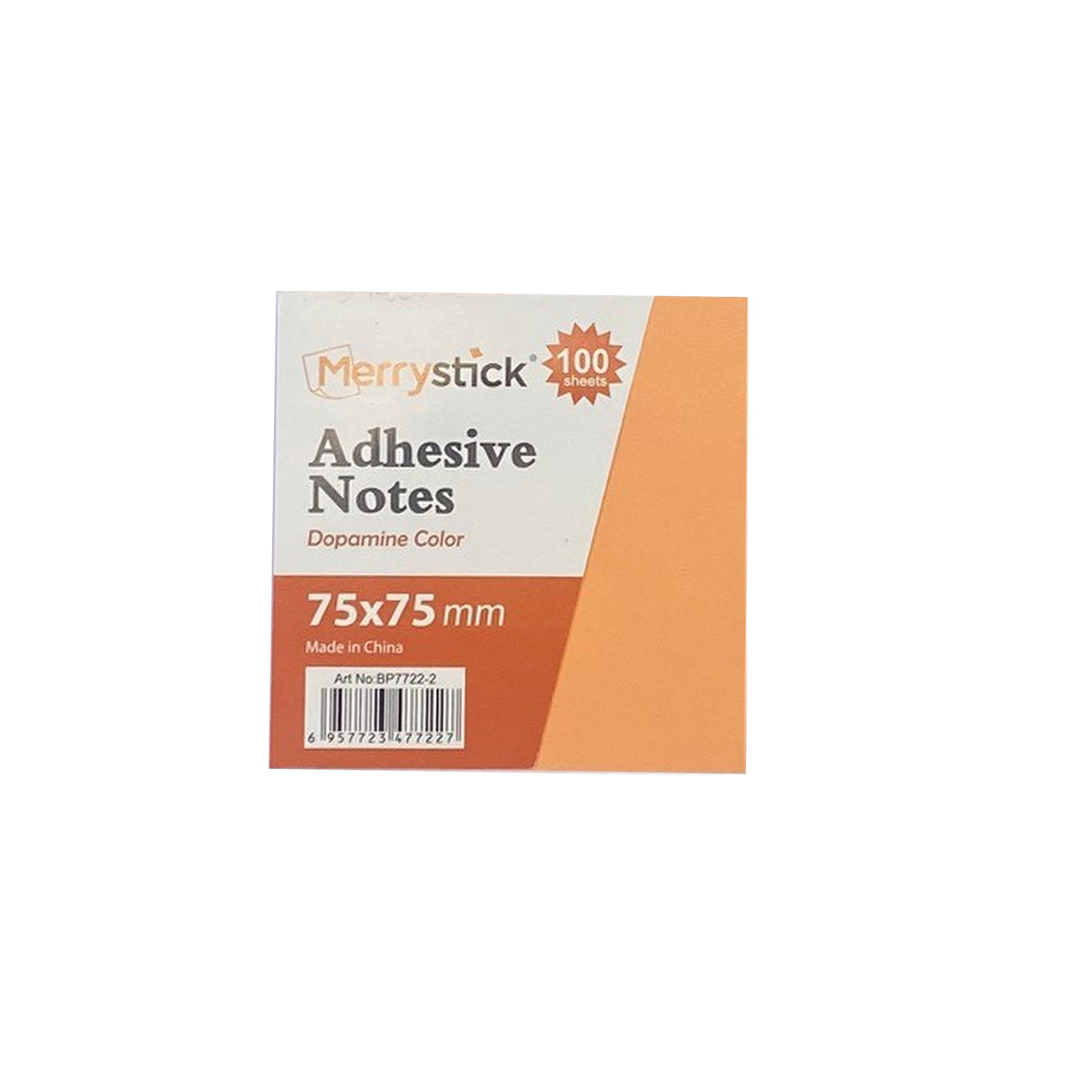 Sticky notes pad 100sh 75x75mm Pale Orange