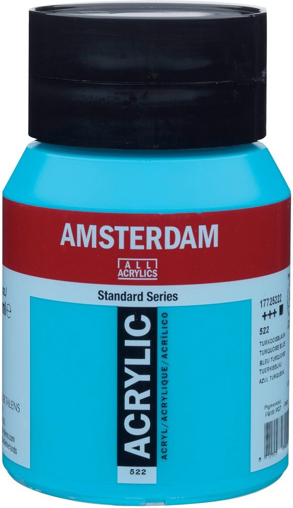 Amsterdam Standard Series Acrylic Jar 500 ml Turquoise Blue