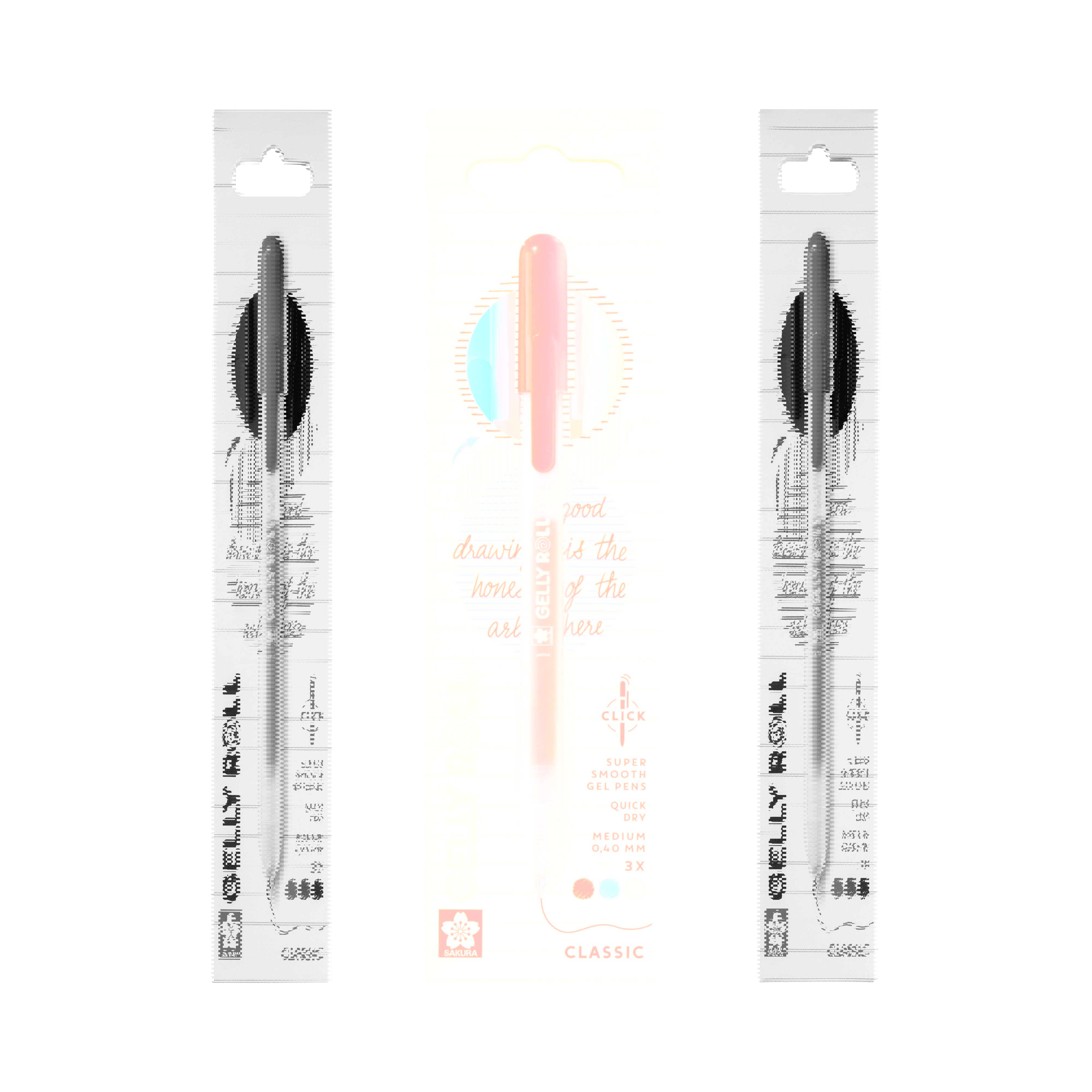 Sakura Gelly Roll Classic Retractable Gel Pens, 3-Pack Red-Blue-Black 1 Set