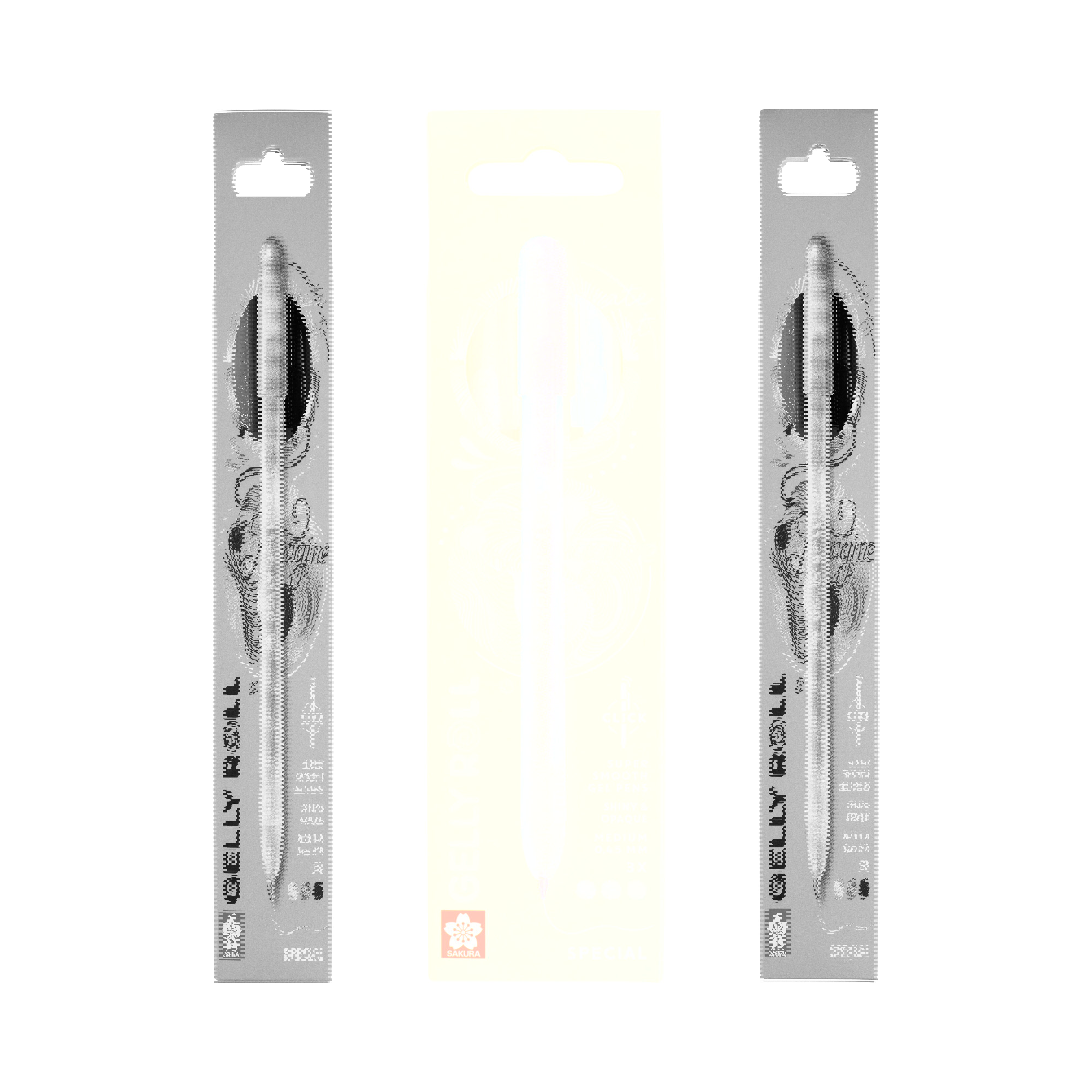 Sakura Gelly Roll Retractable Gel Pens, Special 3-Pack Metallic Black-Silver-Black 1 Set