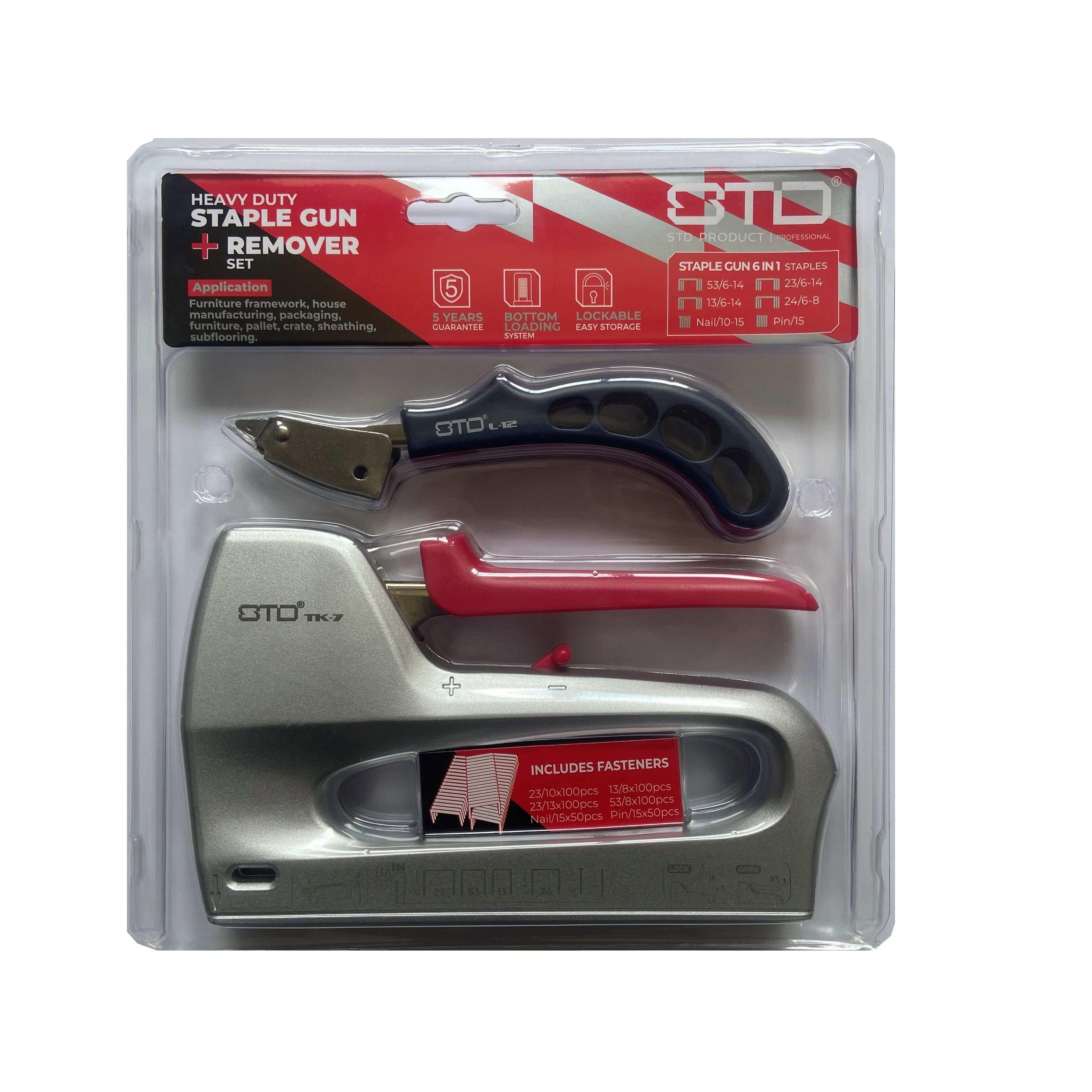 Power Tacker TK-7+Stap.RemoverL-12+Staples Blister