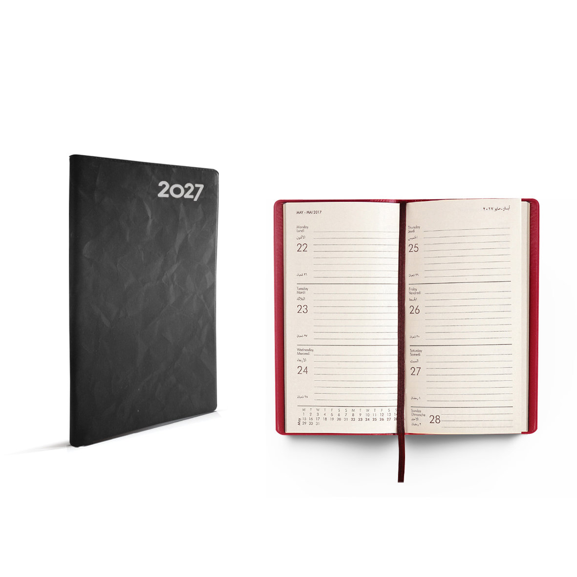 2027 Weekly Pocket Diary PVC cover L/O 9x15cm