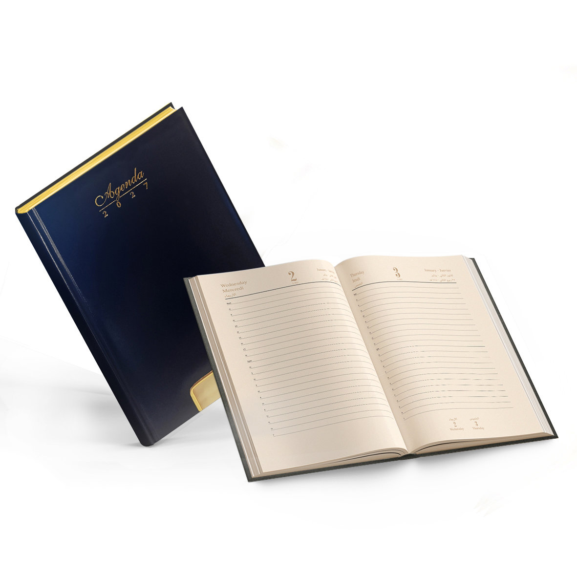 2027 Daily Diary Hard Cov Perforated Gilded L/O A5