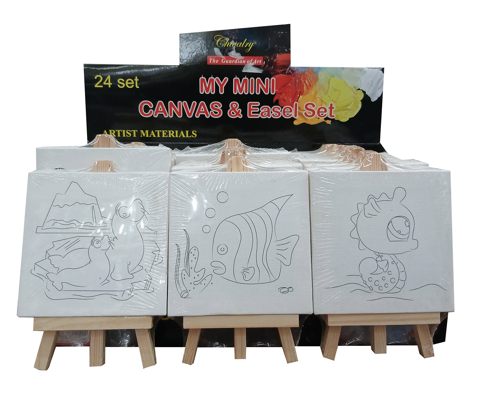 Bozart Easel+Canvas Marine 10x10cm Animals Prints