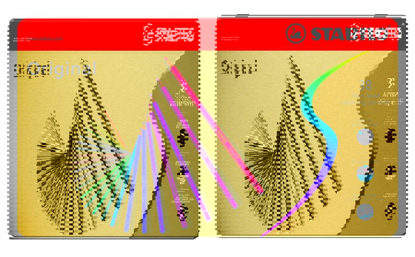 8778-6 Coloring Pencils 38 Colors in metal box