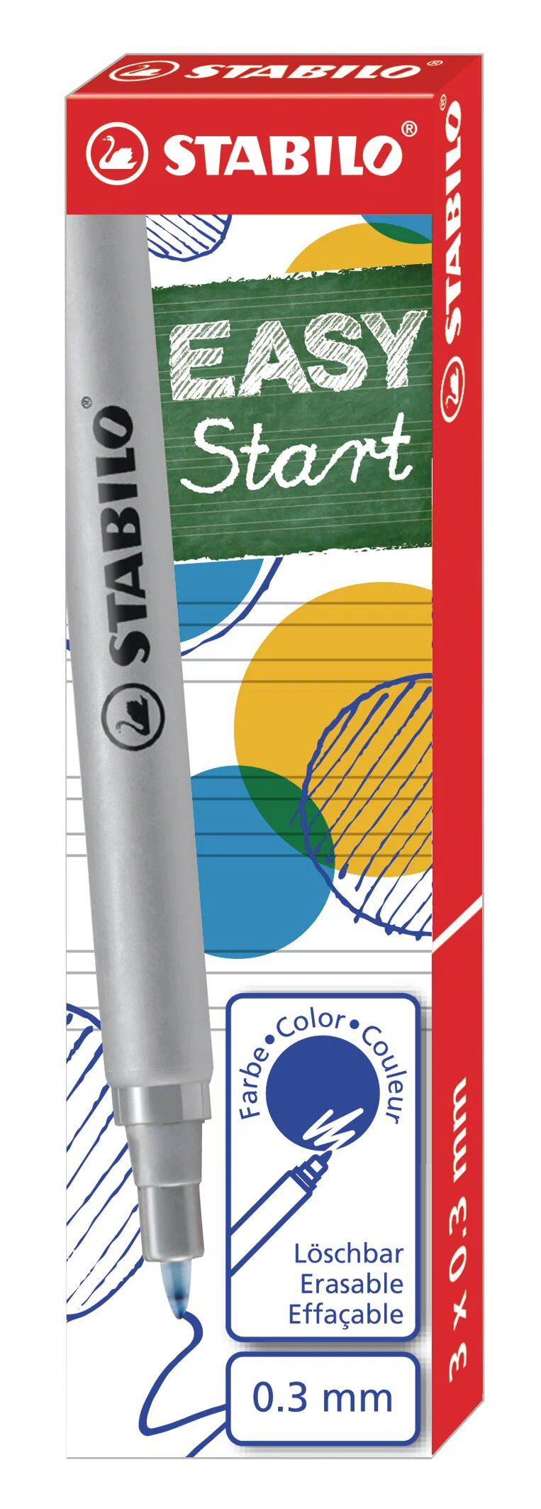 STABILO EASYoriginal refill blue erasable ink, fine 0.3 mm, box of 3 Thumbnail
