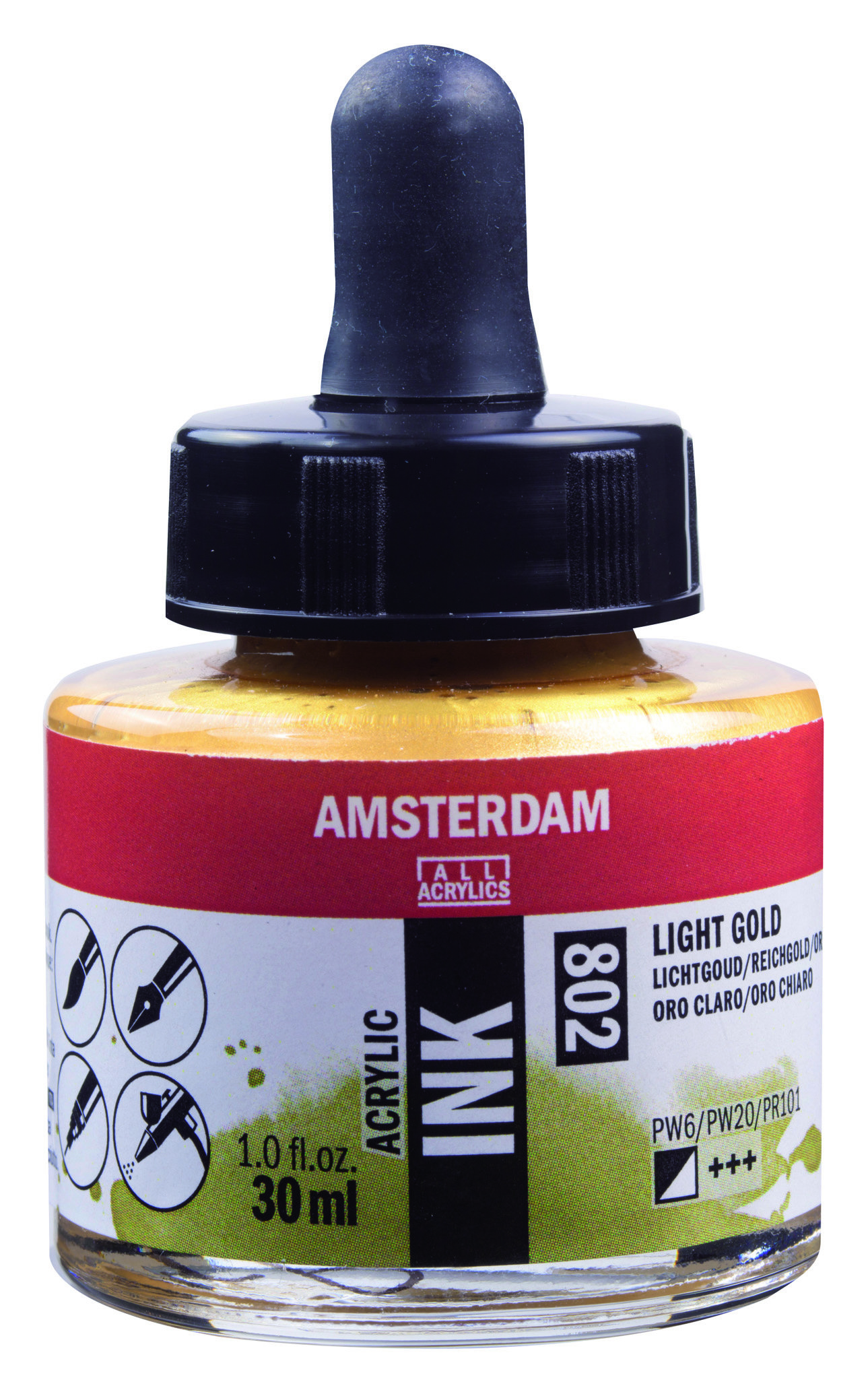 Amsterdam Acrylic Ink Bottle 30 ml Light Gold