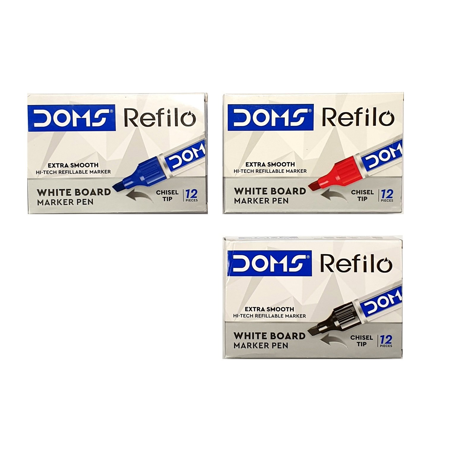 DOMS Refilo Board Marker Chisel - Black