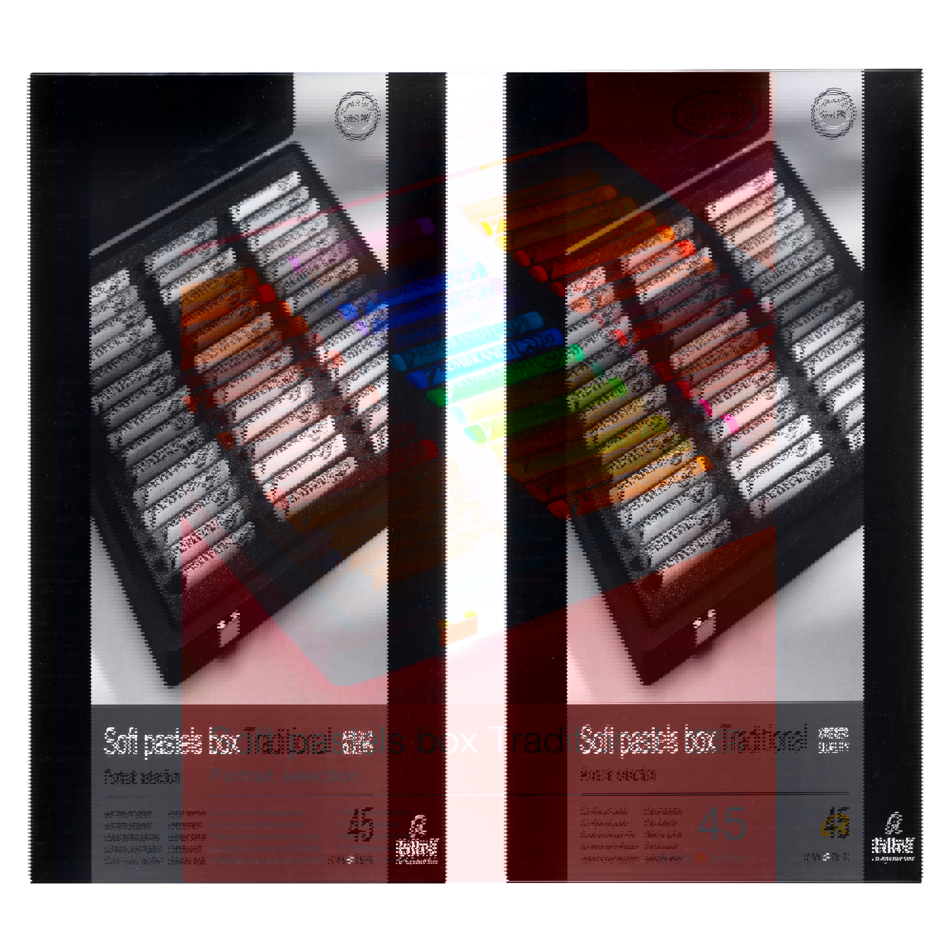 Rembrandt Soft pastel wooden box set Portrait Selection Traditional | 45 whole pastels