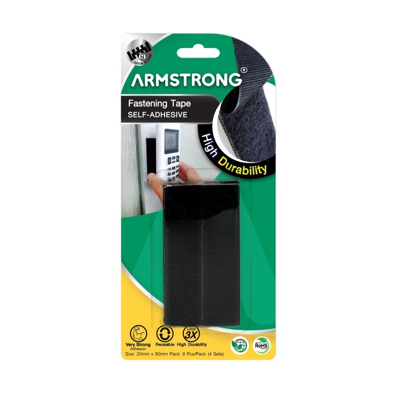 Fastening VelcroTape Self-Adehsive Black(2Pair/Pk)