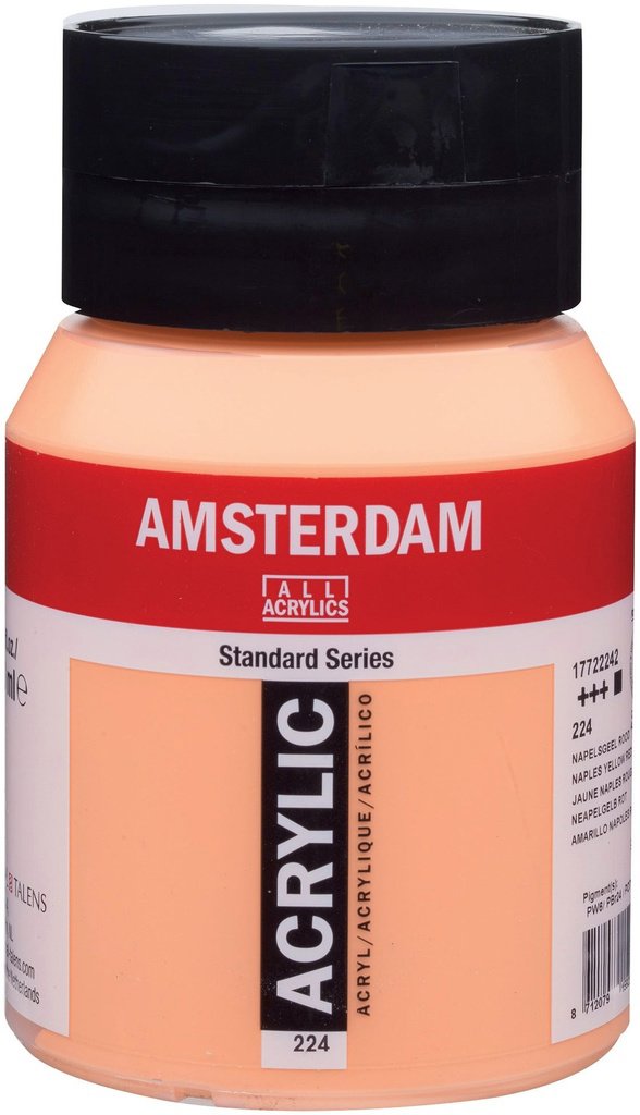 Amsterdam Standard Series Acrylic Jar 500 ml Naples Yellow Red