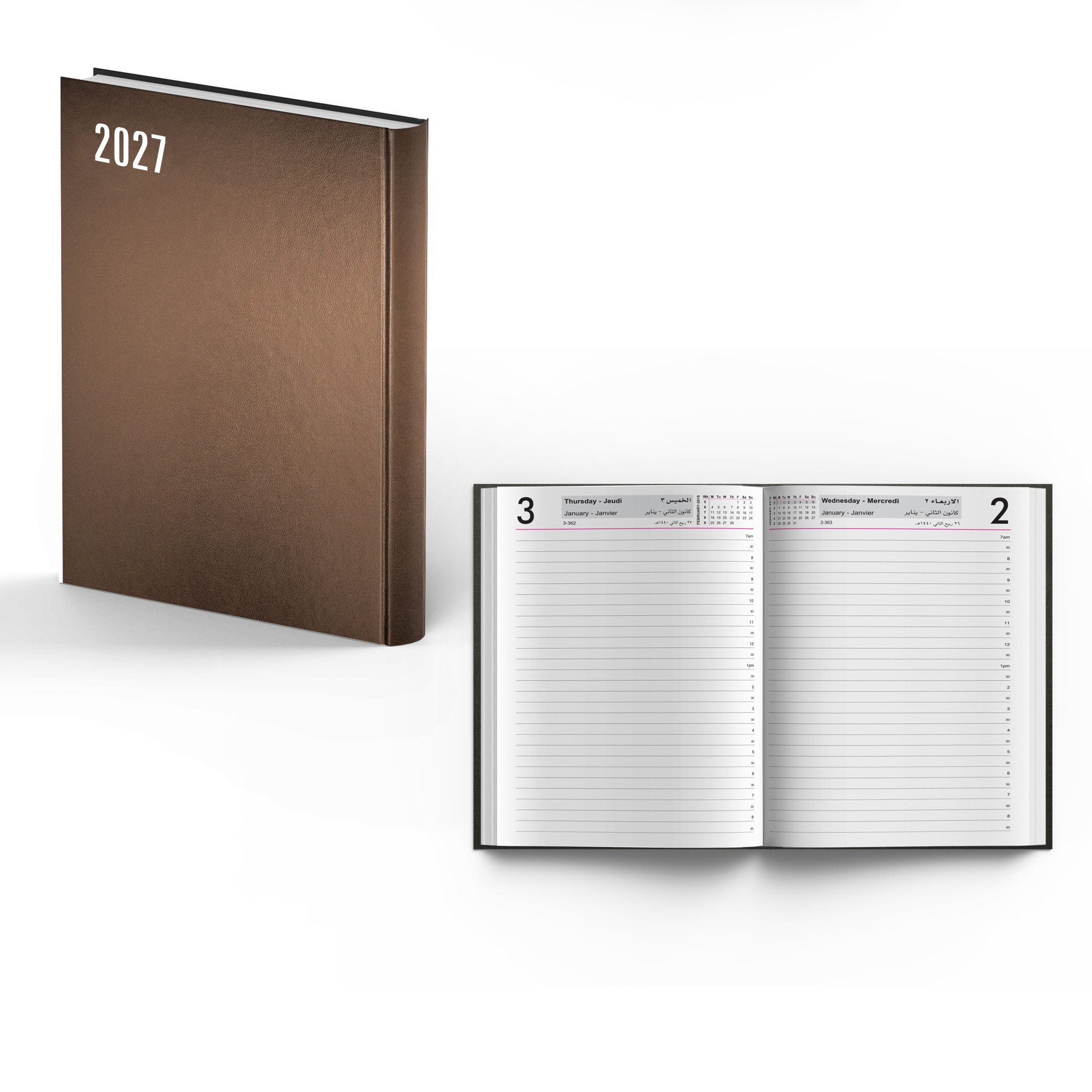 2027 Daily Diary Hard Cover Lines R/O B5