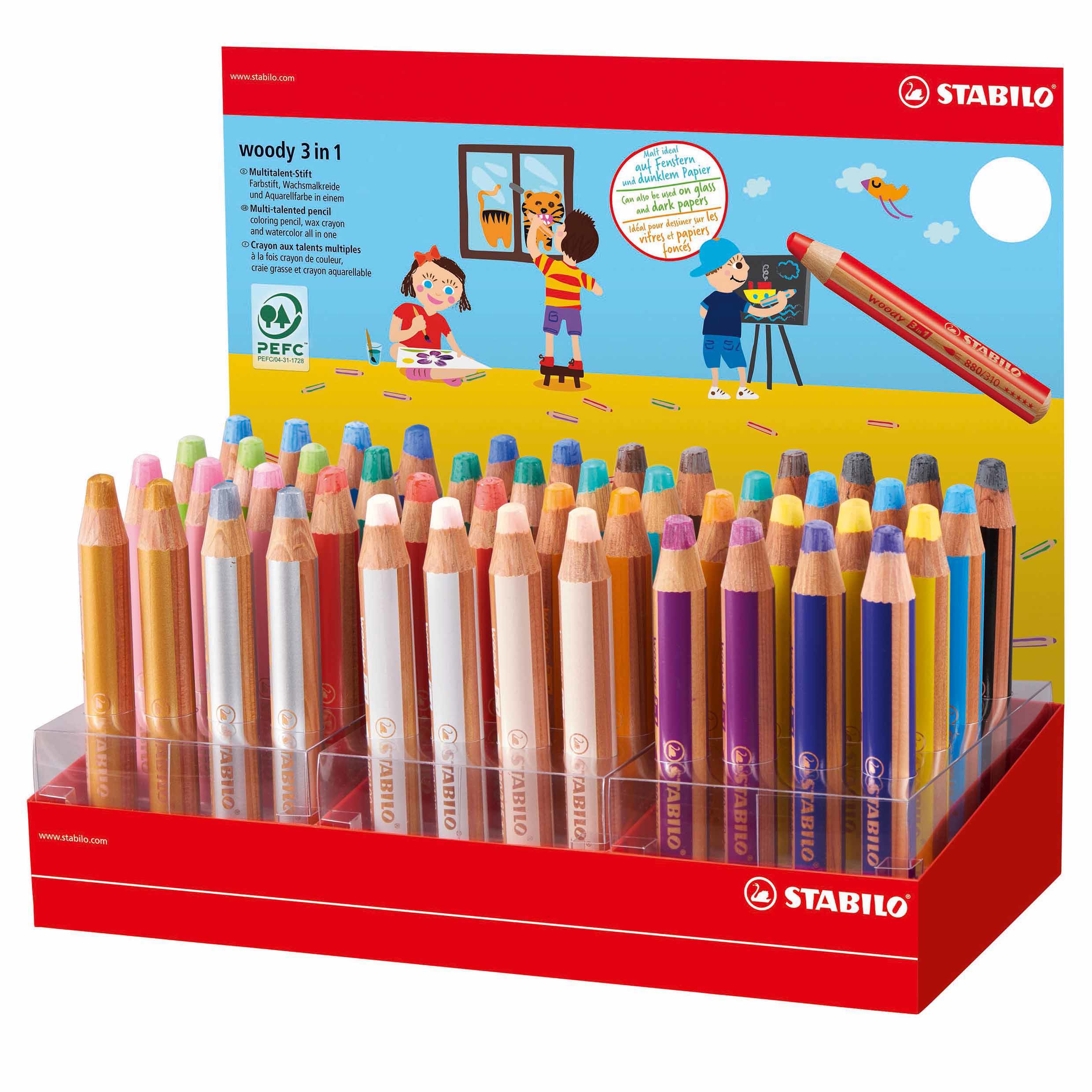 880/48-1 WOODY Display 48pcs Assorted in 18 Colors