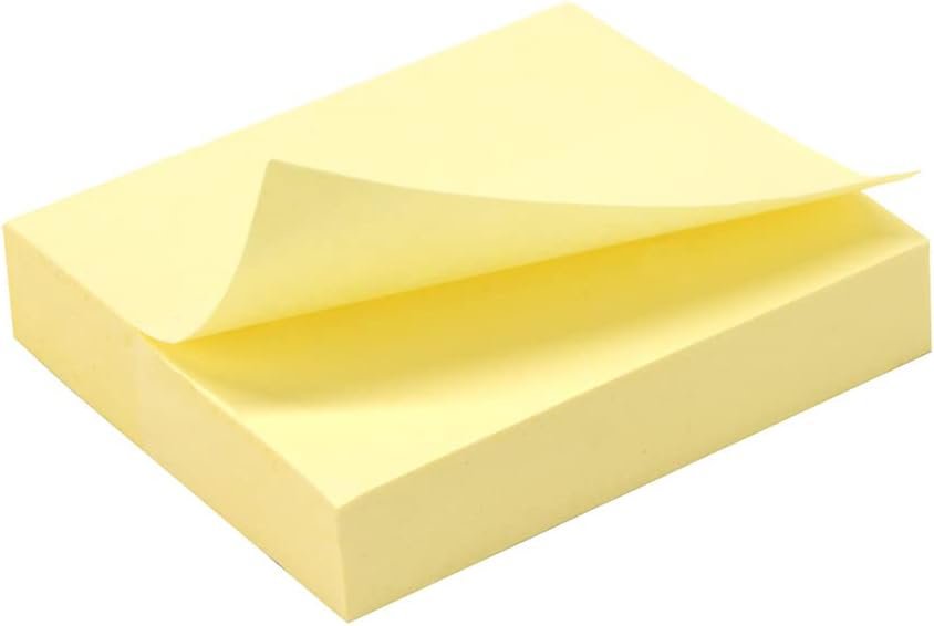 Sticky notes 3 pads x100sh 40x50mm, Pastel Yellow