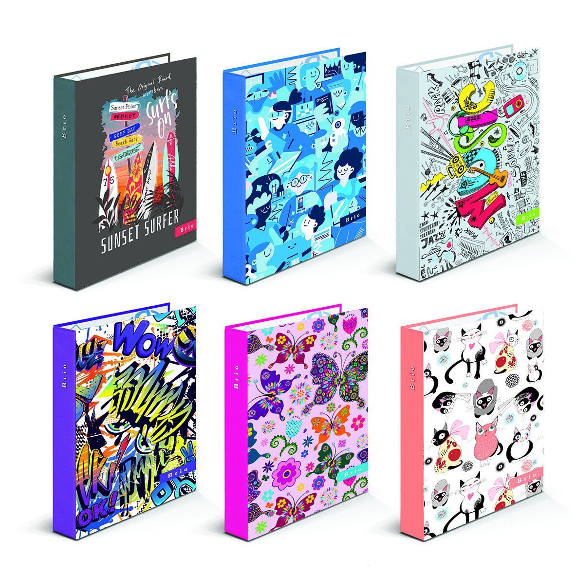 BRIO Ring Binder Carton 4R 30mm A4 Assorted