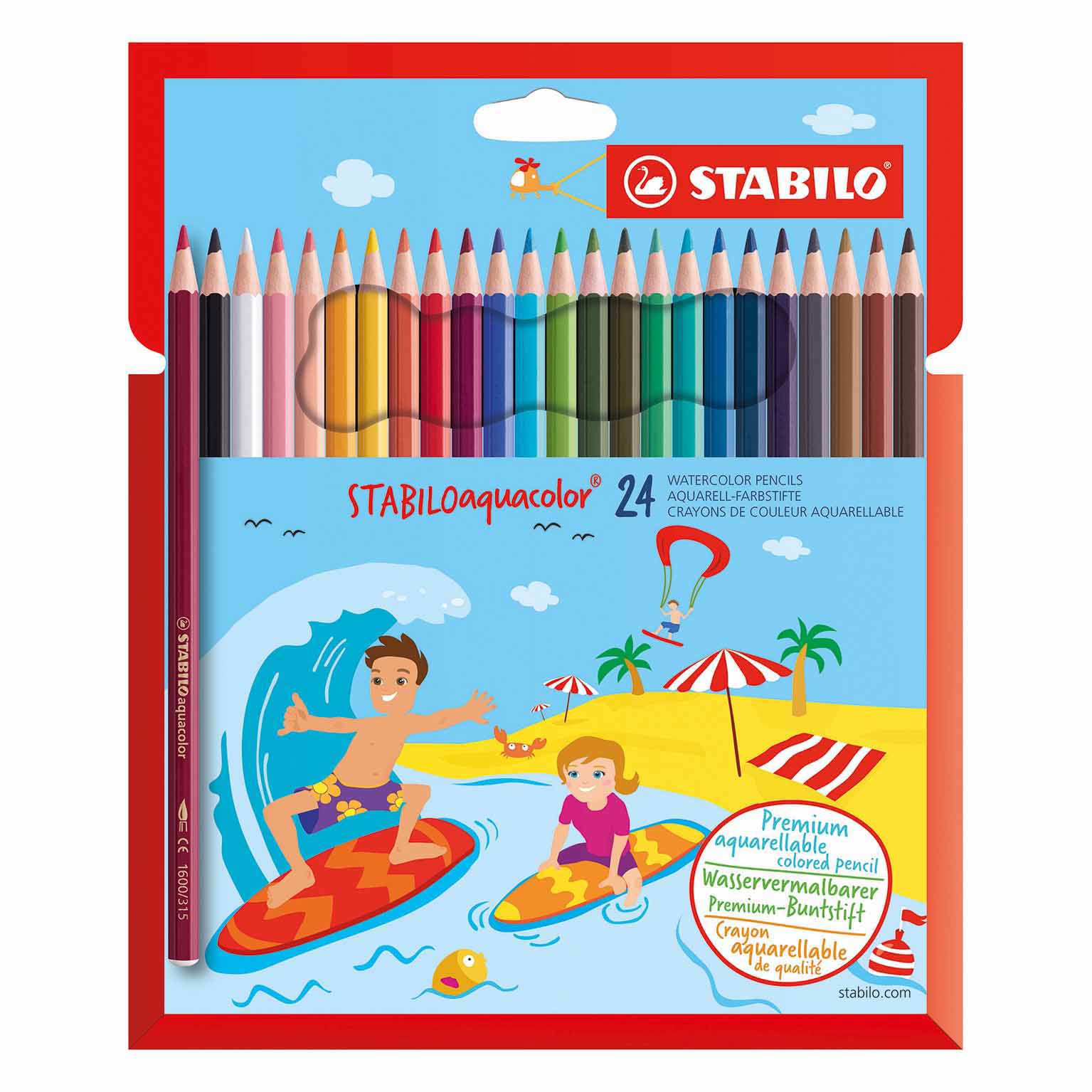 1624-6 Aquacolor pencil 24 colors in cardboard