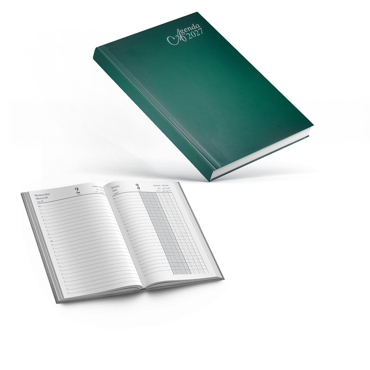 2027 Daily Diary PVC Cover 2 Col L/O A5