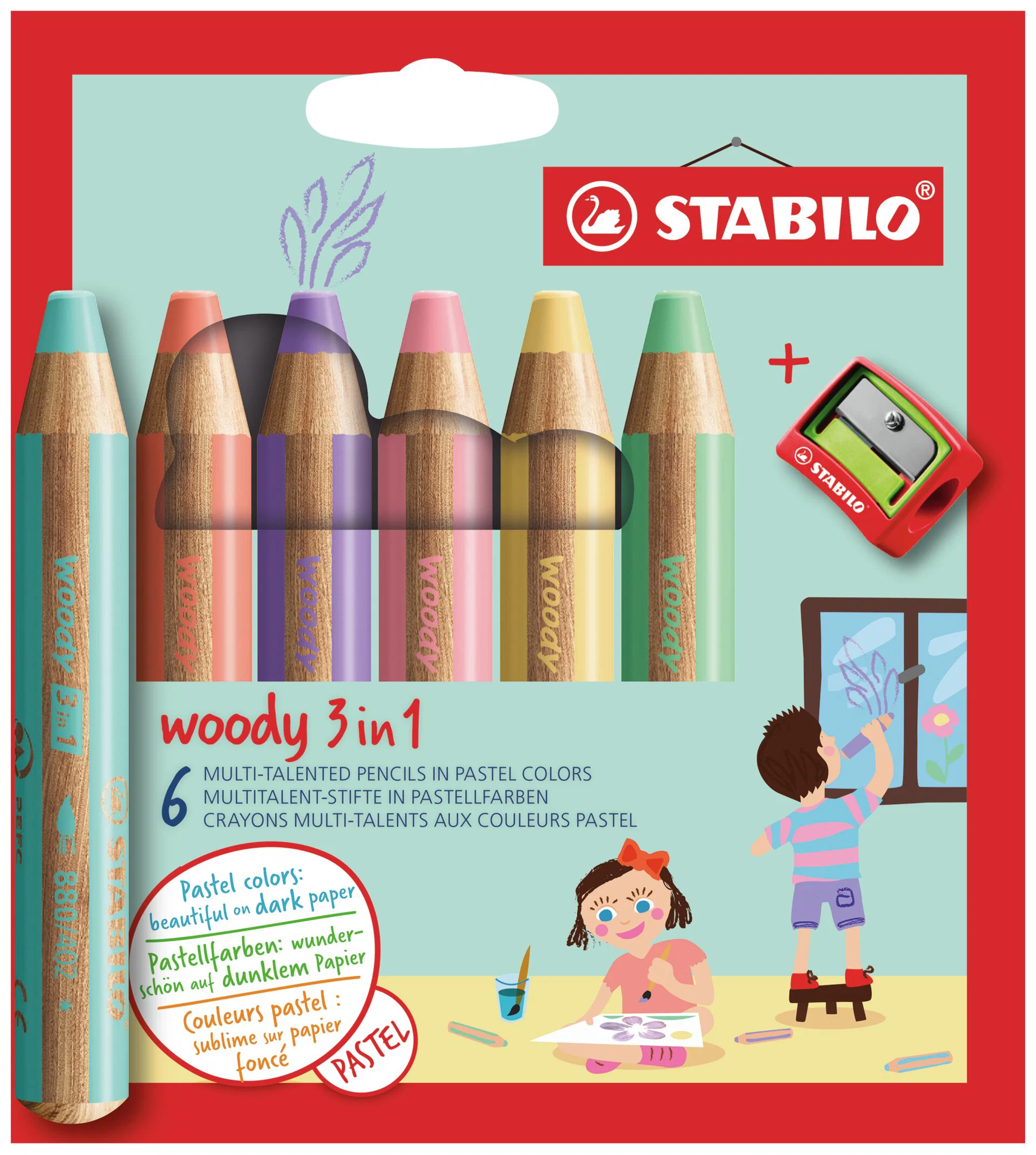 WOODY Wallet 3in1 Pastel Colors 6 Pieces Thumbnail