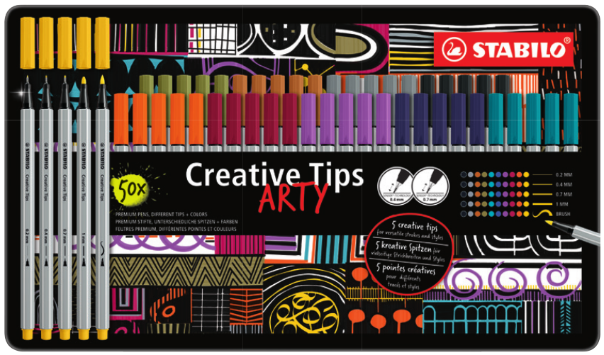 89/50-6-20 Creative Tips Brush pen ARTY ME 50pcs
