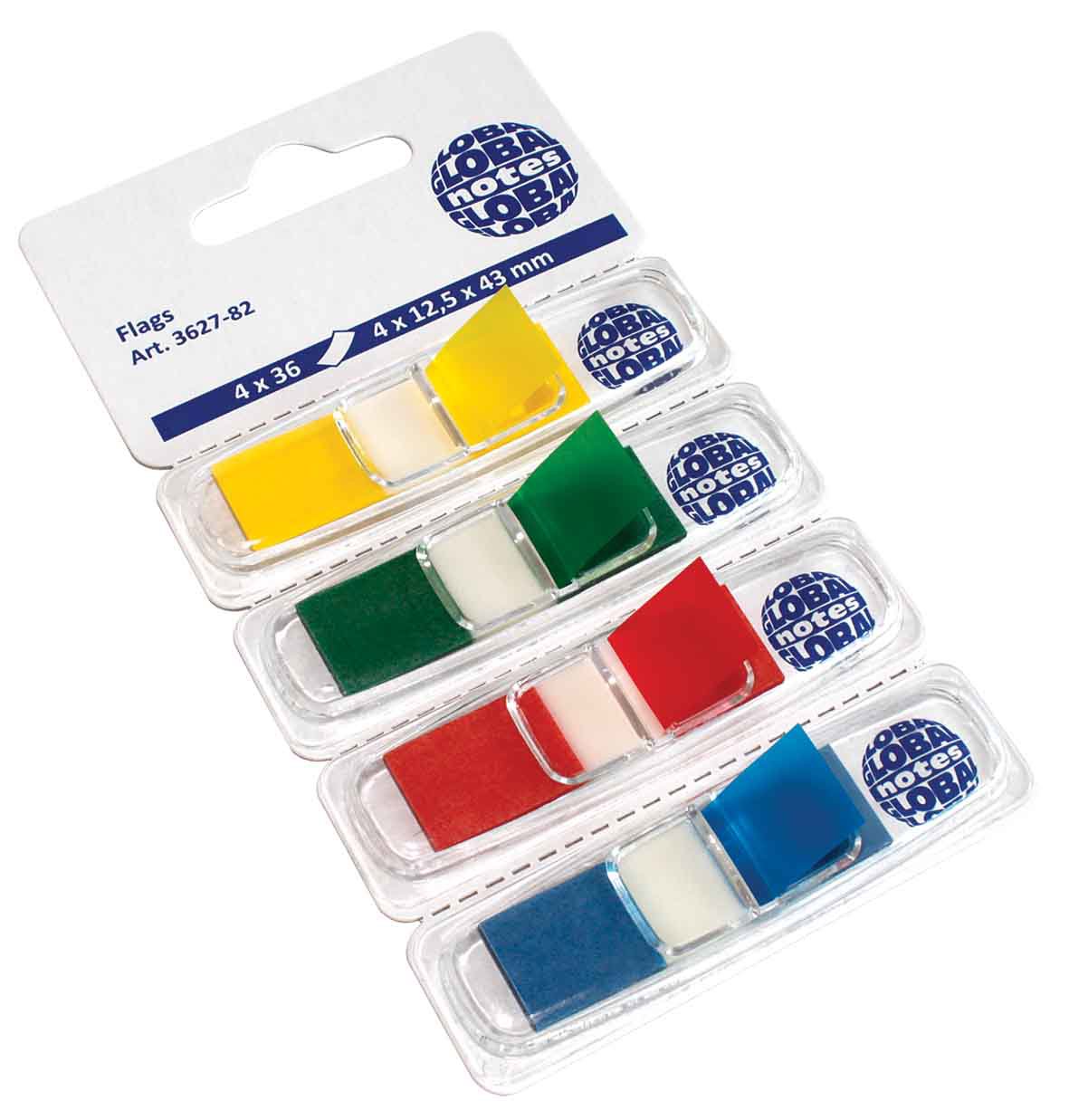 Global Notes Page Marker+Dispenser 36sh 43x12mmx4c