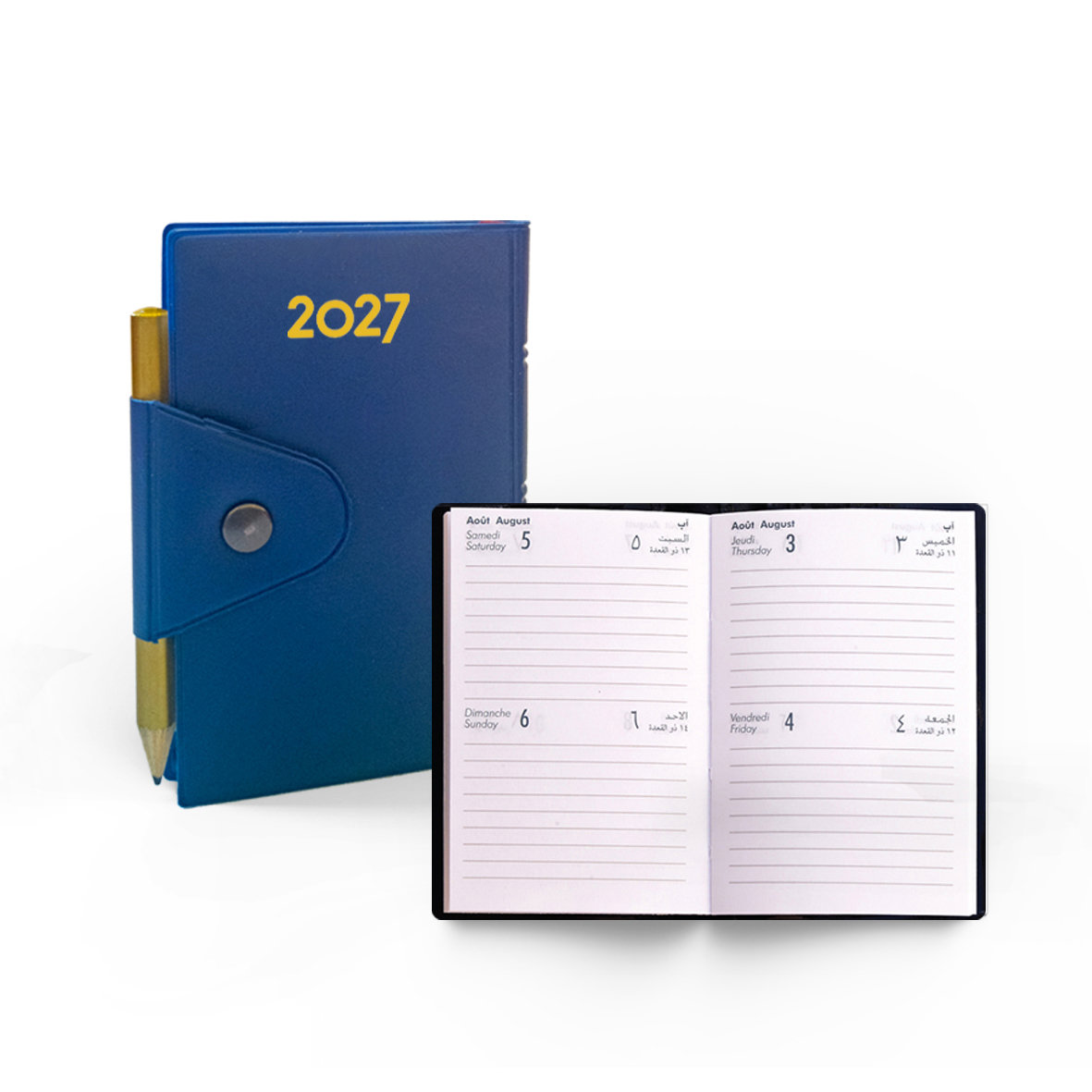 2027 Pocket Diary 2Days/P. R/O- Rivet- 6.5x10.5 c.
