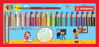 880/18-3 WOODY 3 in1 18pcs w/sharpener & Brush