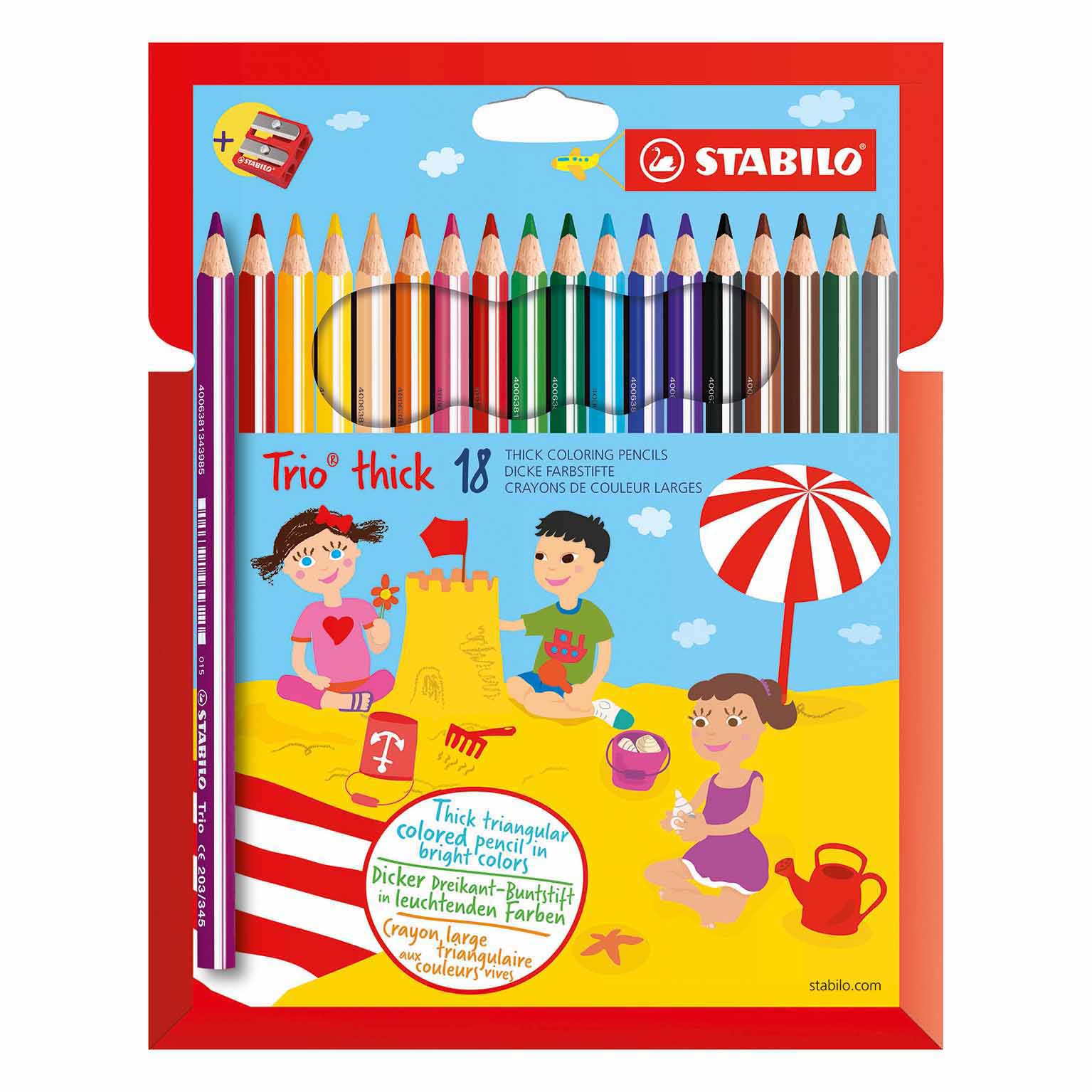 203/2-18 Trio 18pcs colored pencil box