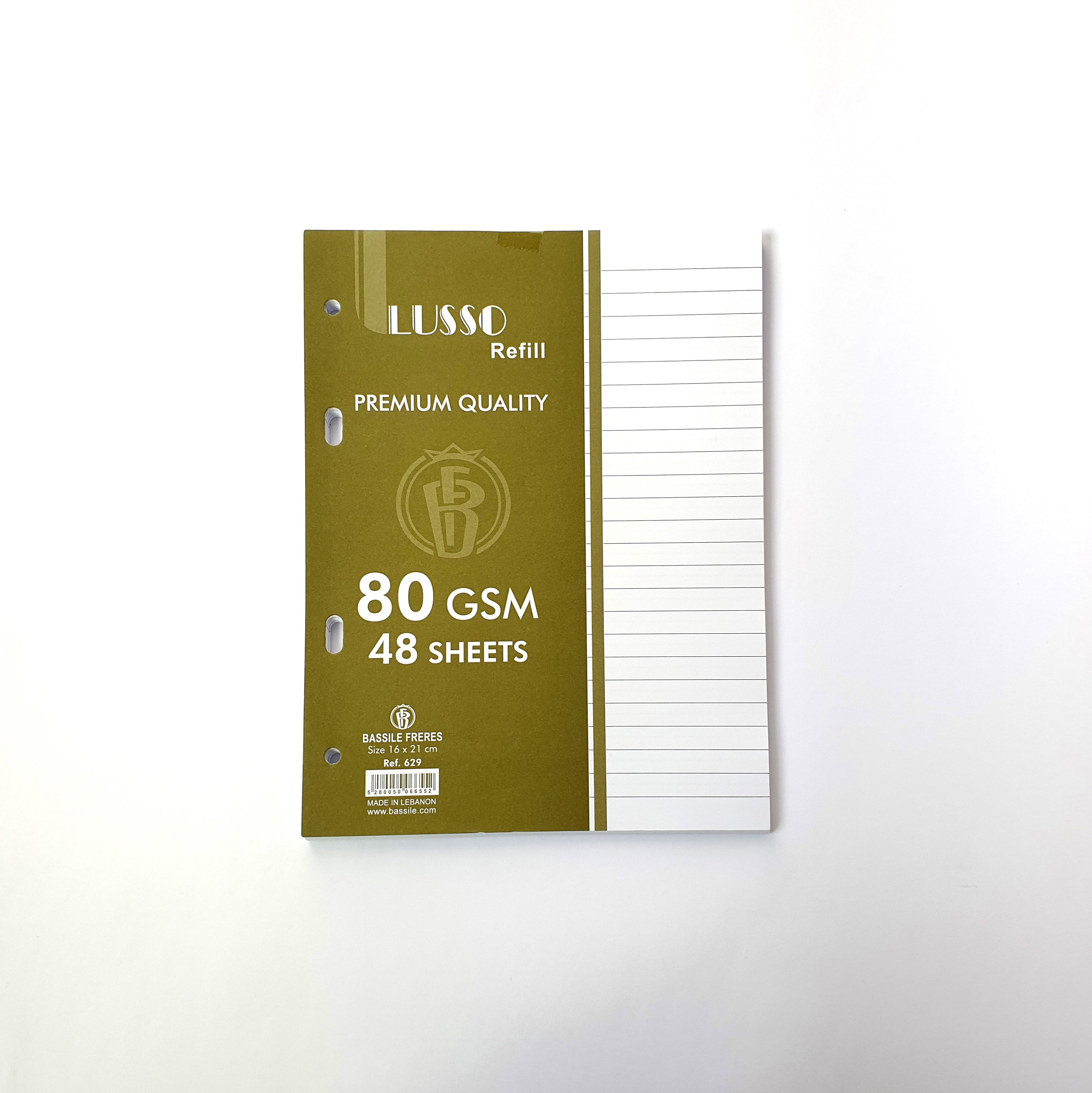 LUSSO Ringbook Refill 80g Lin 48sh A5  White