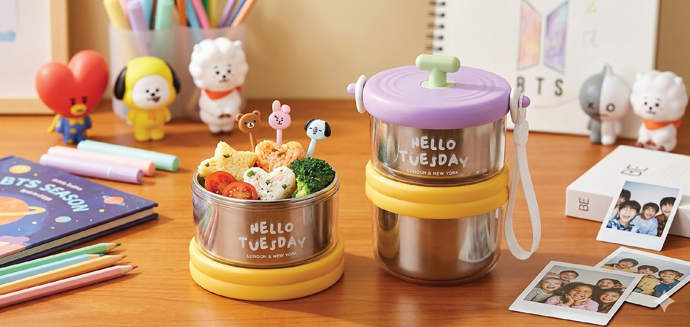 Lunch Box double layer Round shape 730+550ml Steel
