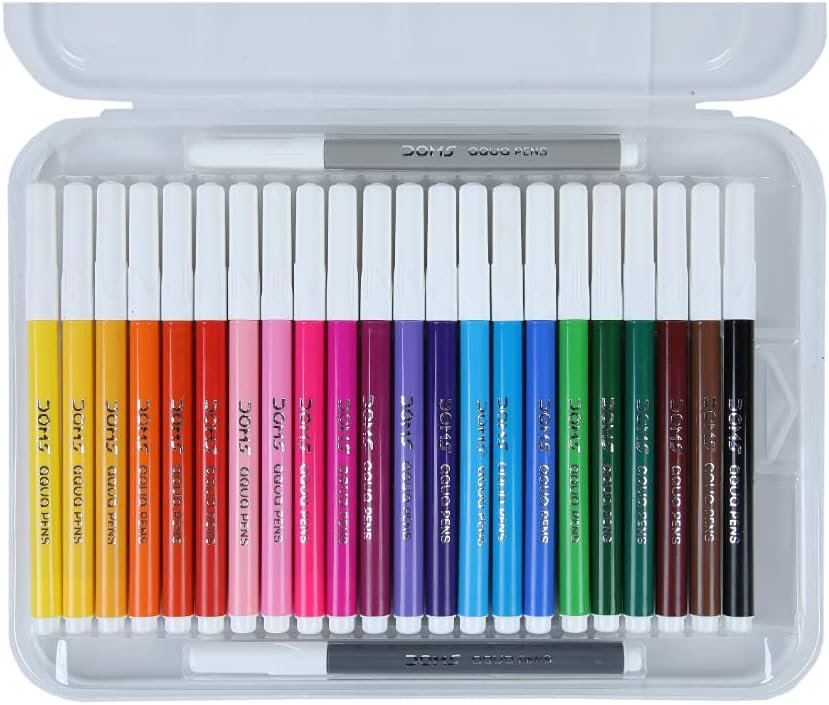 DOMS Aqua Water Colour Pens 24 Shades Plastic Box Thumbnail