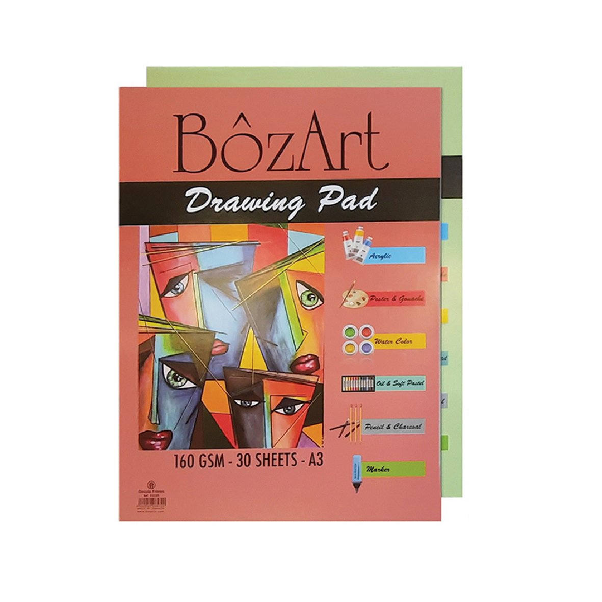 BOZART Drawing Pad Glued 160gsm 30sh A3