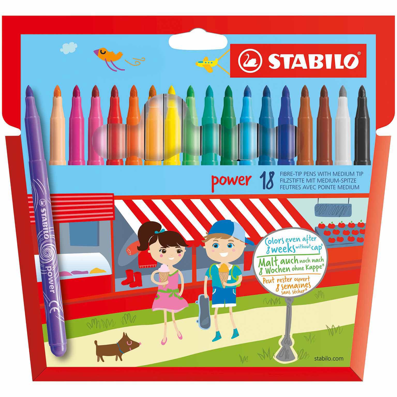 280/18-01 POWER Coloring Pens Felt tip 18 colors