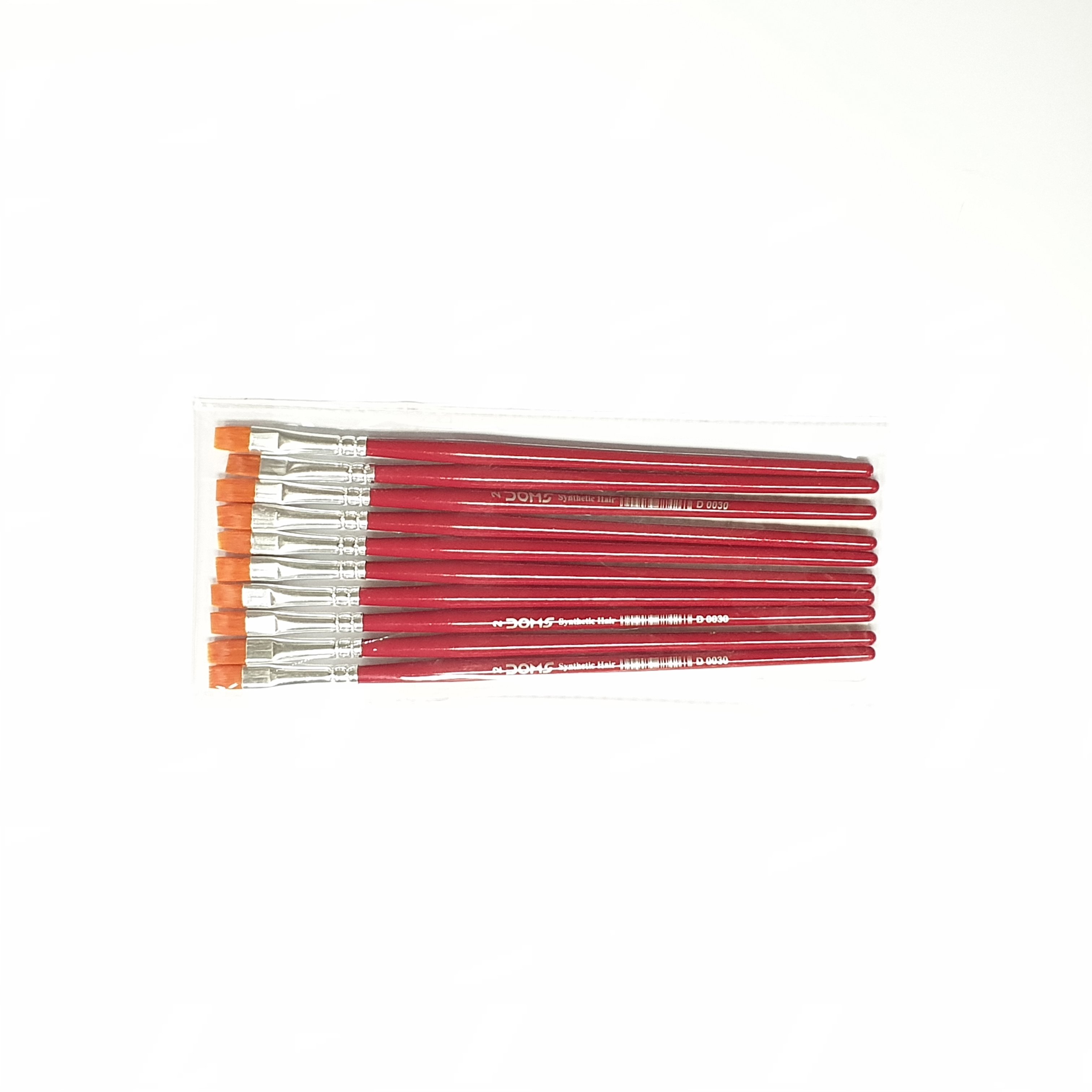 DOMS Synthetic Brush  Flat  Size 2 , 10pcs in bag