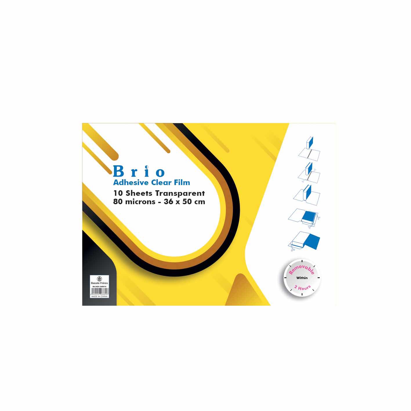 BRIO 10 Sheets Adhesive 80 mic 36 cm x 50 cm