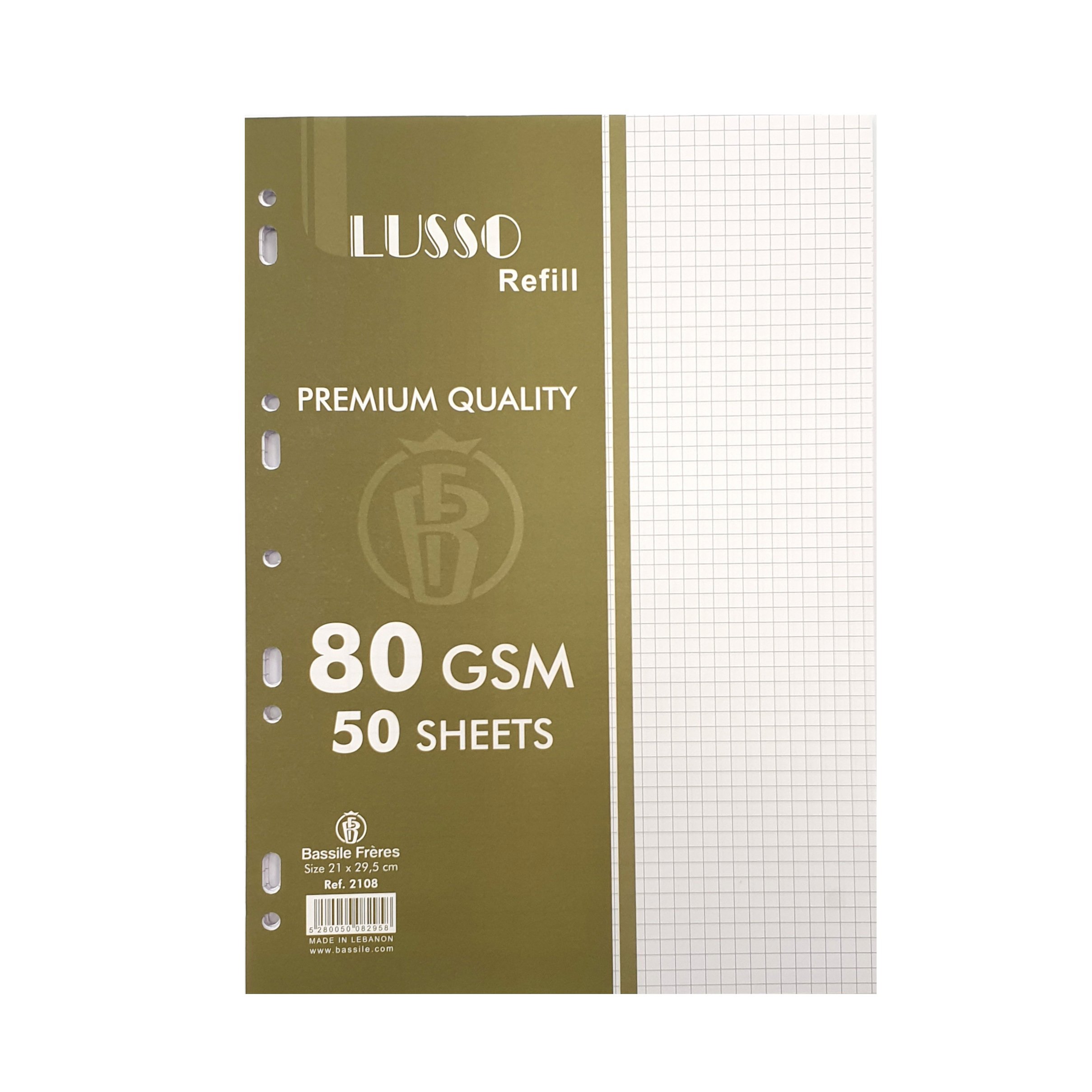 LUSSO Ringbook Refill 80g Quad 50sh A4  White