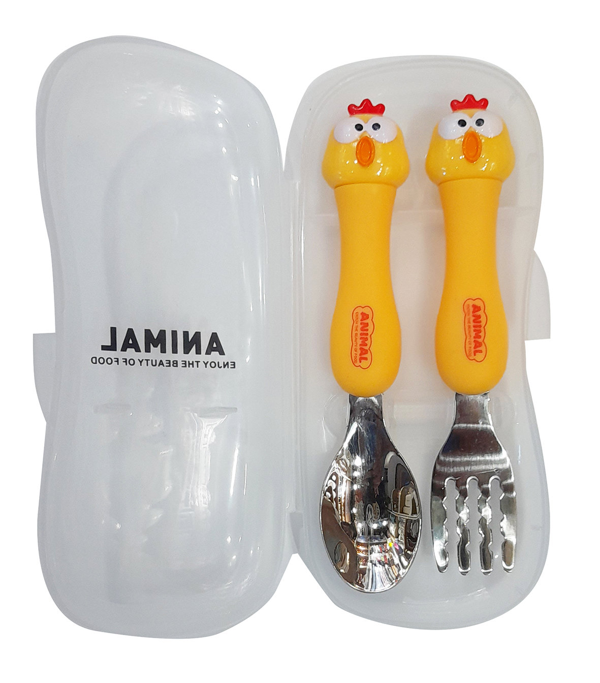 Set of Spoon and Fork for Kids Chick design