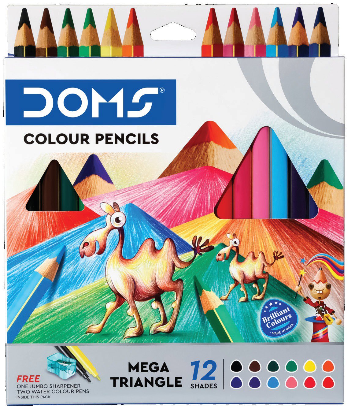 DOMS Mega Triangle Coloring Pencils 12 colors