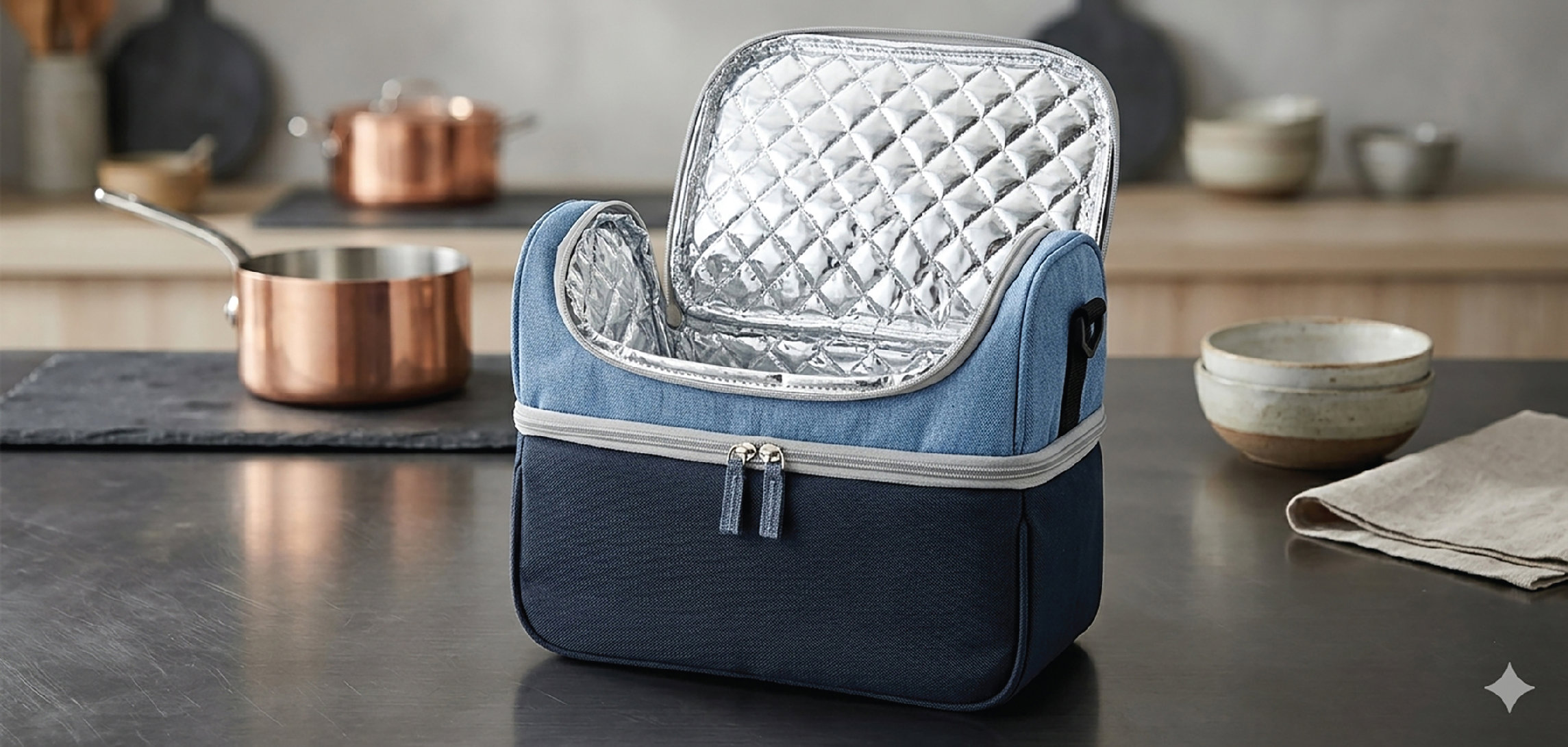 Lunch Bag SANNEA DuoColor 8L 2comp. w/belt 3colors